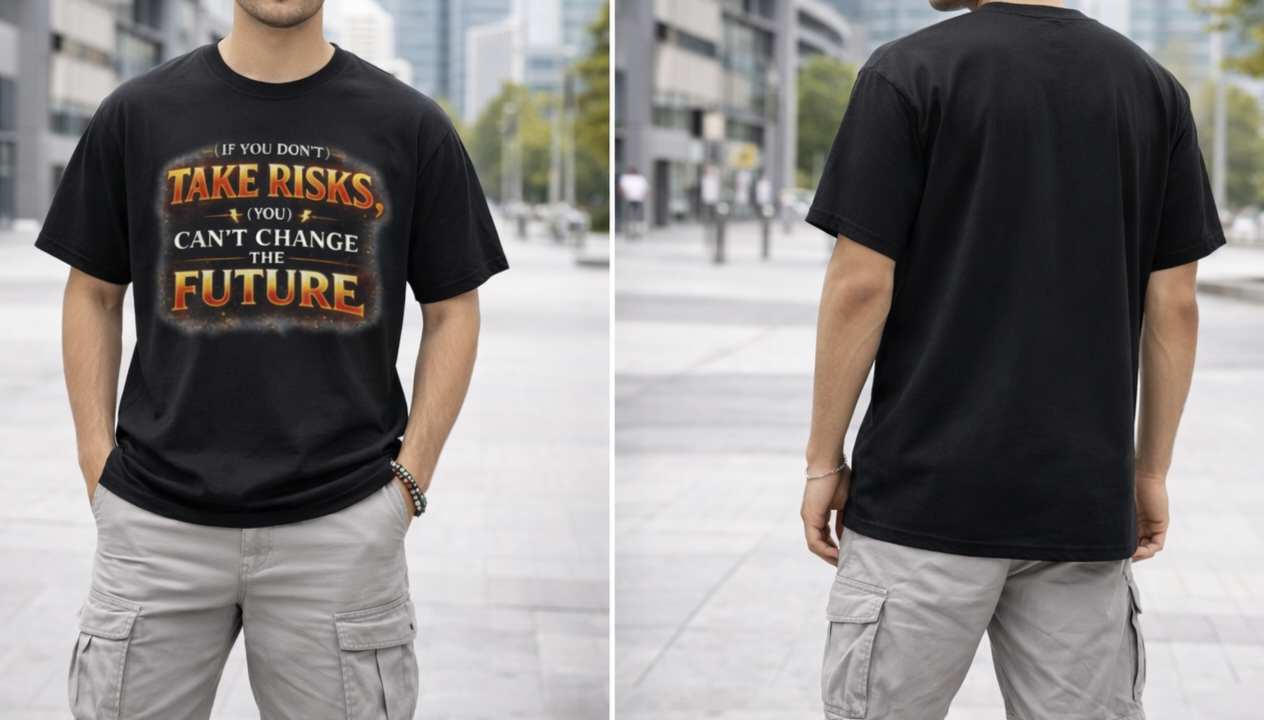 Take Risks Graphic T-Shirt – Motivational Streetwear | Unisex Cotton Tee | SFWORKS